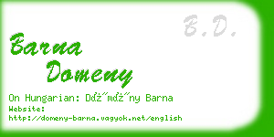 barna domeny business card